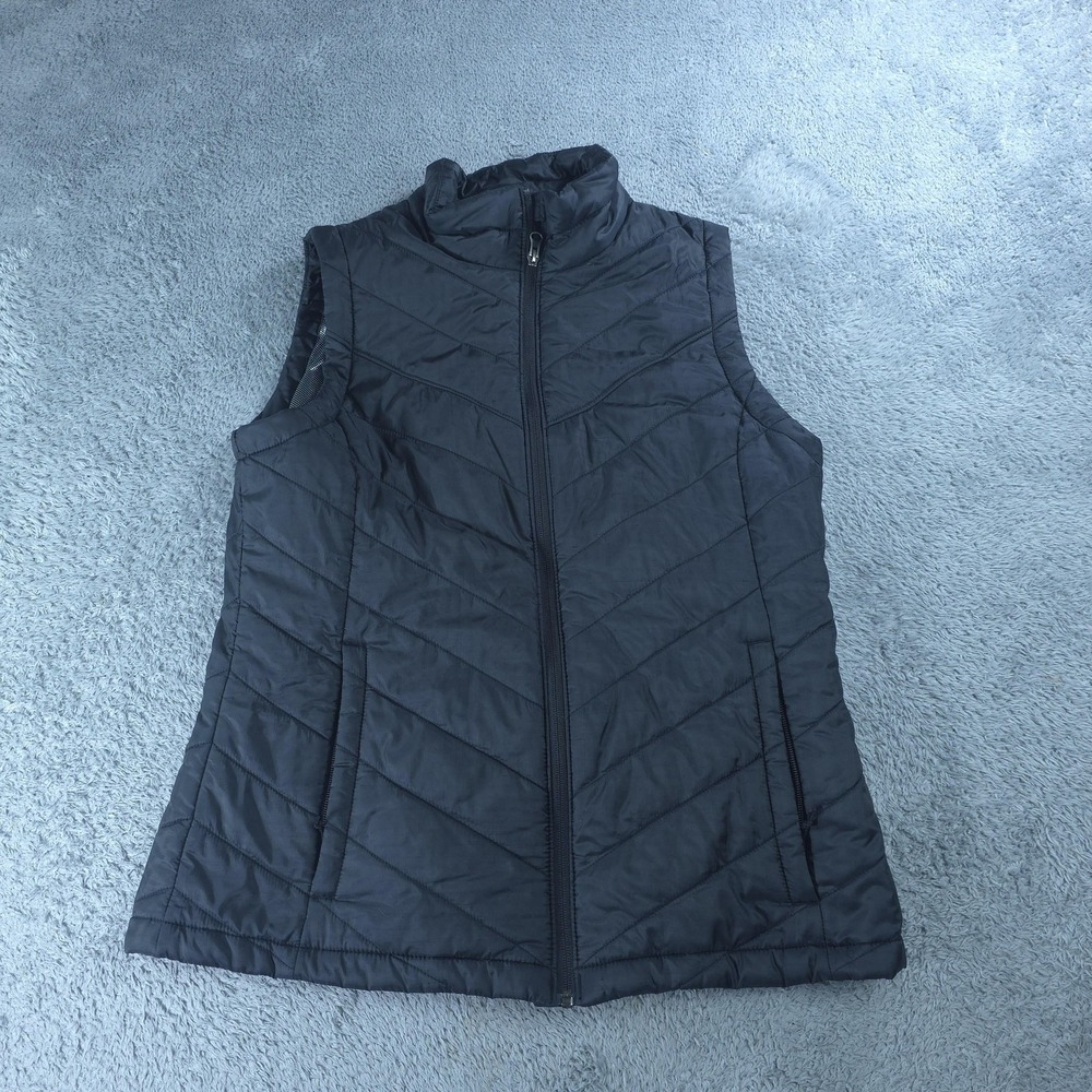 Columbia Vest Womens Large Gray Omni-Heat Quilted Full Zip Pockets Warm Outdoor
